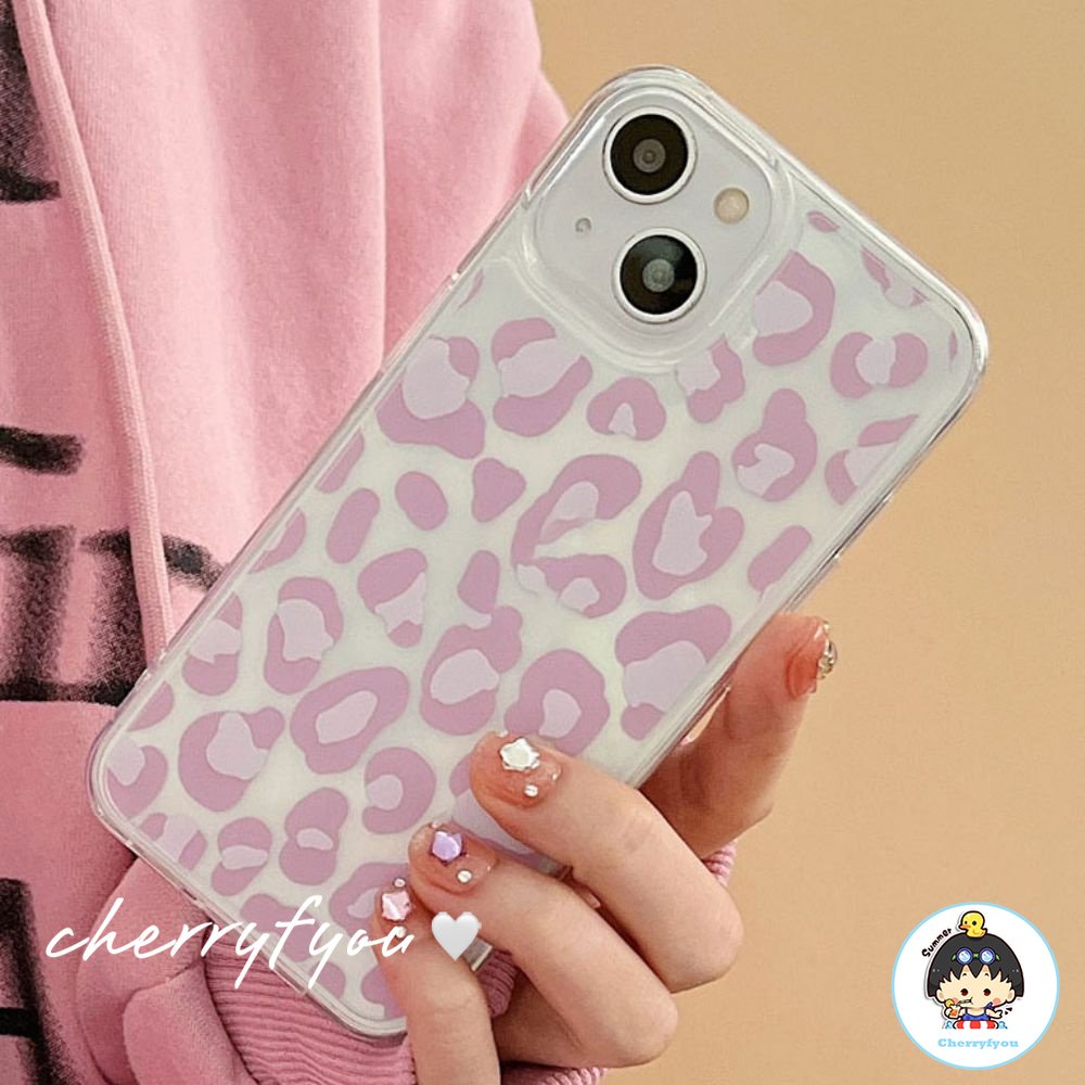 Ốp Điện Thoại TPU Trong Suốt Họa Tiết Báo Hồng Cho IPhone 14 11 13 12 Pro Max