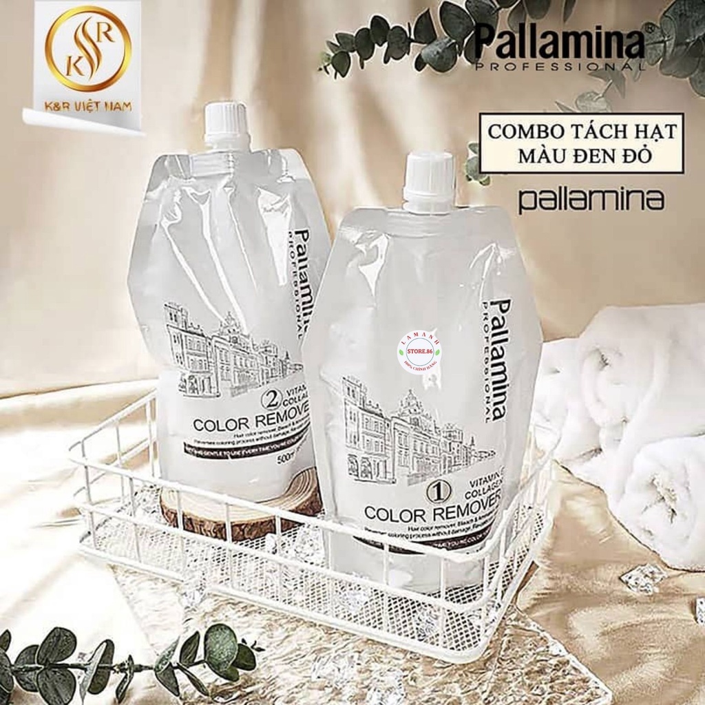 BỘ BÓC MÀU ĐỎ ĐE PALLAMINA COLLAGEN TÚI 500ML *2