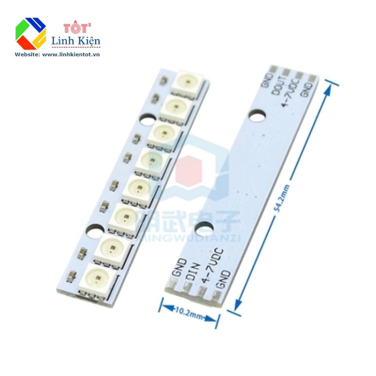 Bảng Đèn Led 8 Kênh Ws2812 5050 Rgb - mạch LED RGB 8 bit