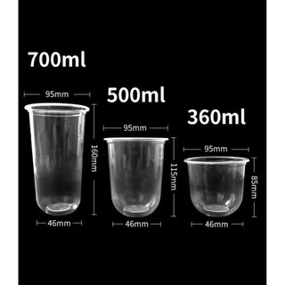 50 ly PP ĐÁY BẦU trà sữa (500ml / 700ml)