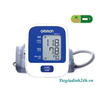 Máy đo huyết áp bắp tay Omron HEM-8712 (Trắng phối xanh) | Bảo Hành 5 năm | Hàng Chính Hãng