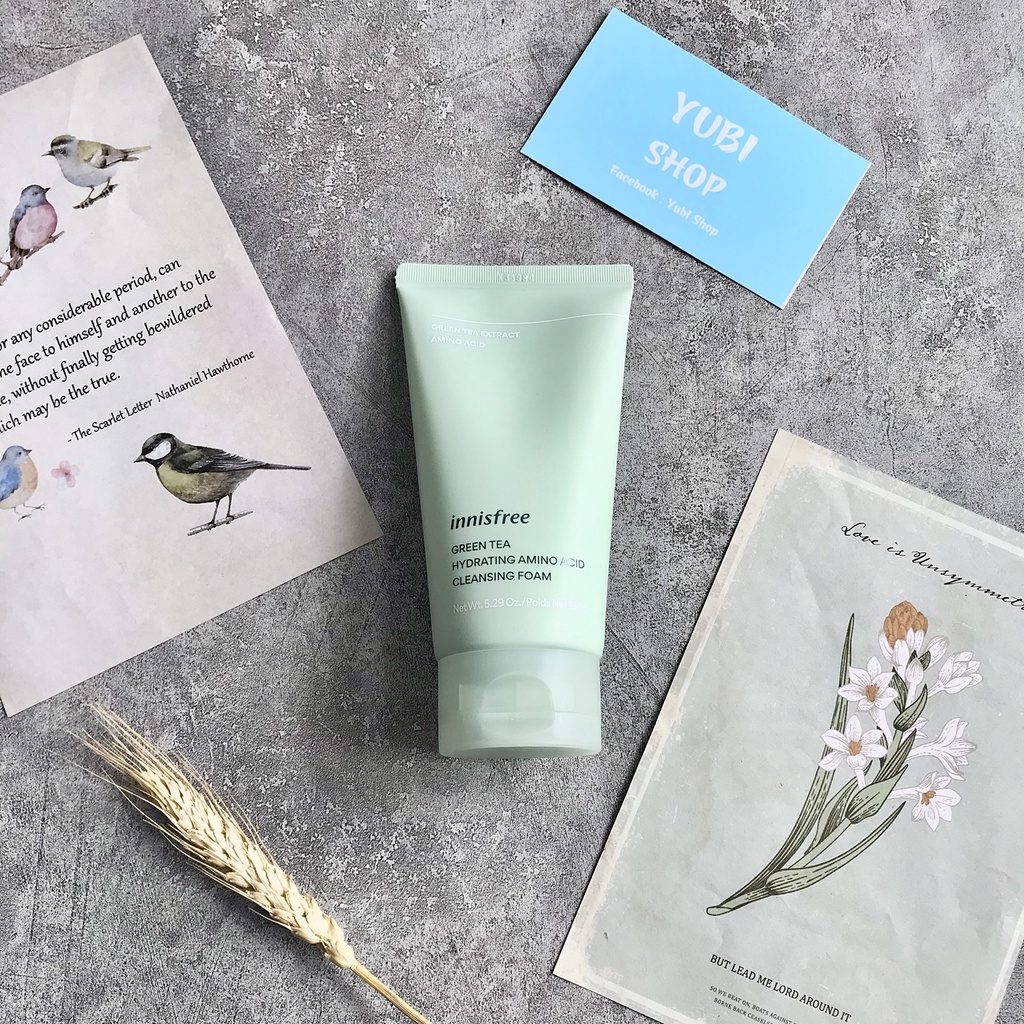 Sữa rửa mặt trà xanh INNISFREE green tea foam cleanser 150ml chính hãng Hàn Quốc SHOP HỒNG NHUNG