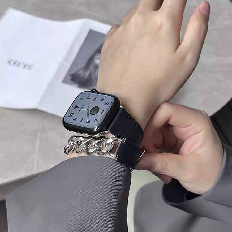Dây Da Thay Thế Cho ĐồNg Hồ Apple Watch Ultra 49mm 45mm 41mm 44mm 42mm 40mm 8 7 6 SE 5 4 3