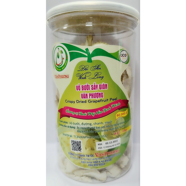 Vỏ bưởi sấy giòn Vân Phượng 125gr - Đặc sản Vĩnh Long