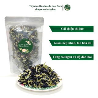 Hoa đậu biếc khô làm bánh, pha trà, nấu xôi tạo màu tự nhiên không chất độc hại - 100g Sam Sam
