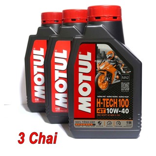 3 Chai Nhớt Motul H-tech 10W40 Tổng Hợp Cho Xe Số Và Côn Tay Thể Thao
