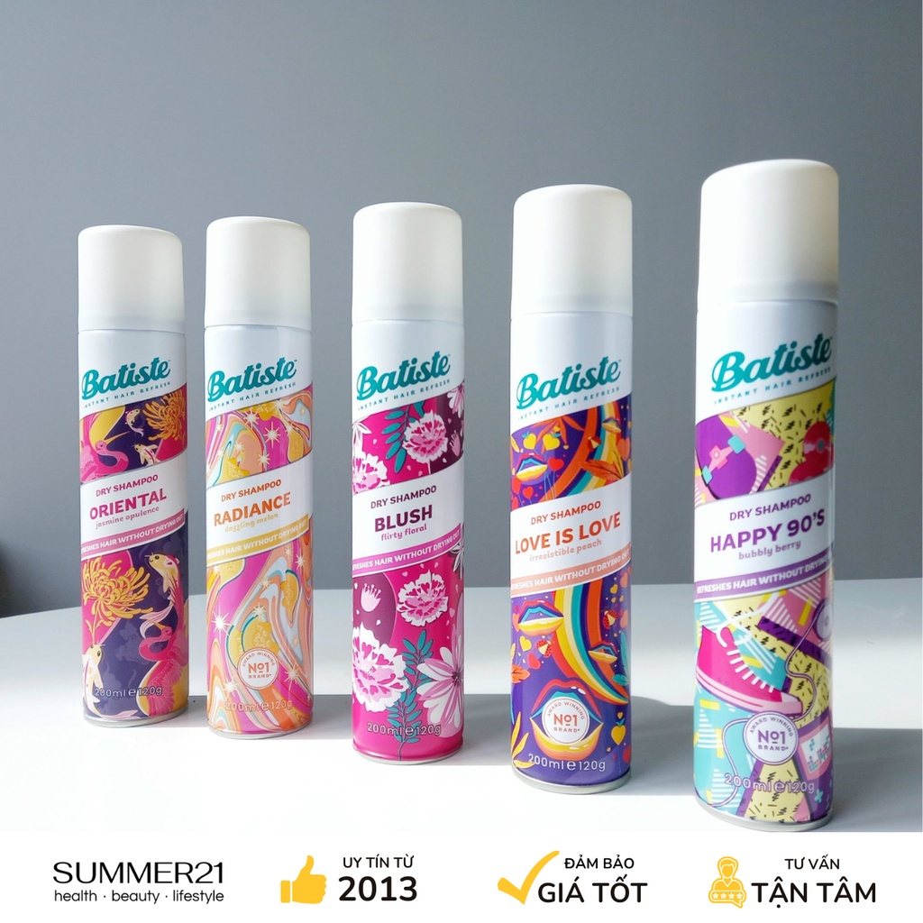Dầu Gội Khô Batiste Dry Shampoo 200ml