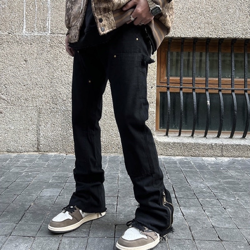 Quần jean zip khoá nam ENK dáng đứng kết hợp loe phong cách retro đường phố