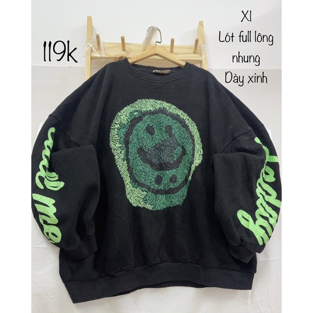 Topic sweater Tinh Nghịch / Sweater 2hand -Nỉ siêu phẩm - sweater 2hand lót nhung