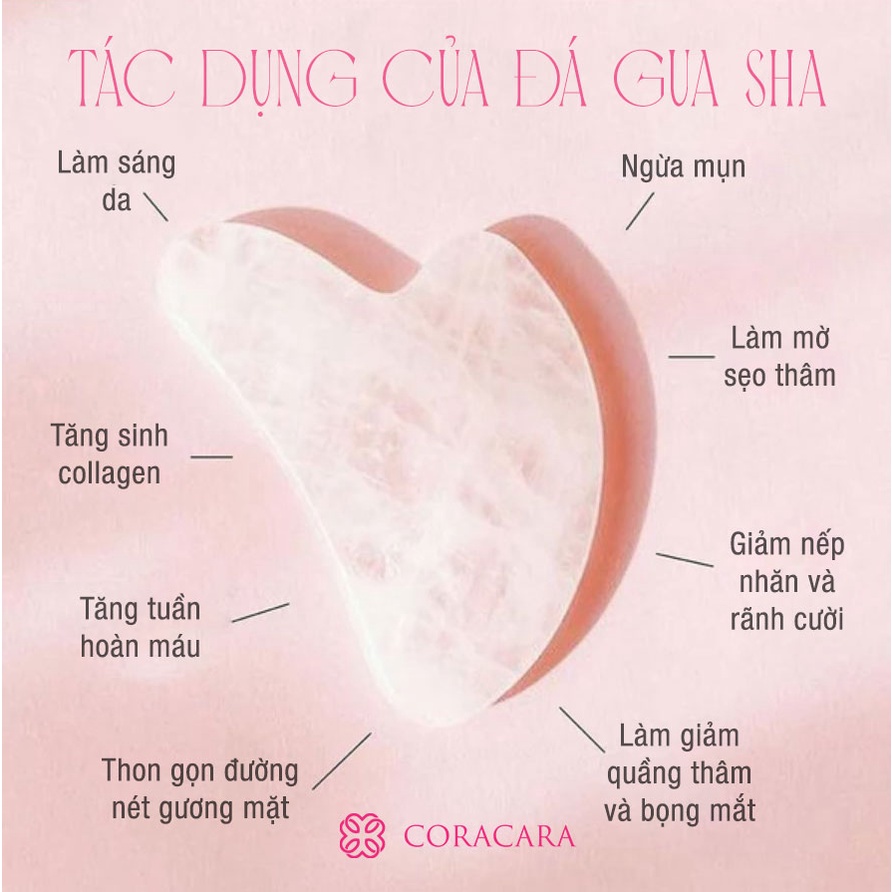 Đá GuaSha Massage Mặt TA Hồng Mát Xa Giúp Thon Gọn Nâng Cơ Trẻ Hóa Coracara