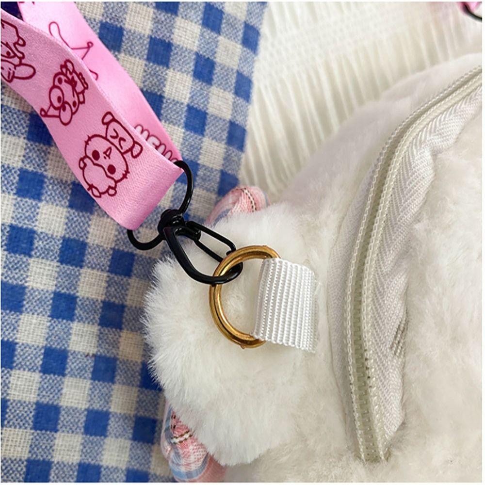 Túi Đeo Chéo Vải Lông Hình Mèo Kitty Phong Cách Lolita
