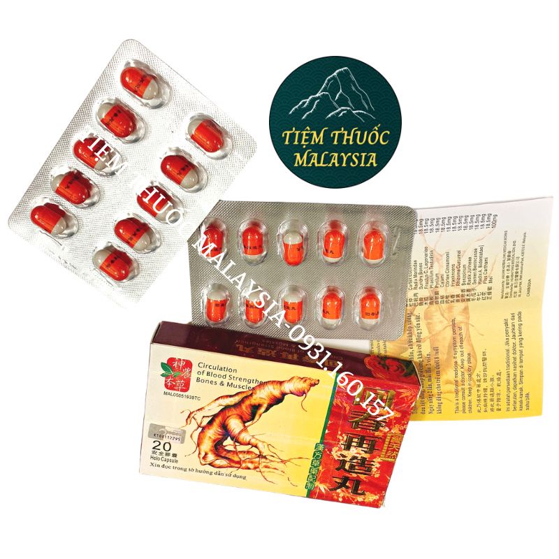 Nhân Sâm H.ồi Si.nh T.ái T.ạo Hoàn Malaysia Hộp 20 viên