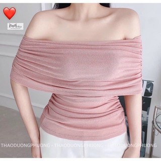Áo bẹc vai nữ sexy chất thun nhũ siêu sang