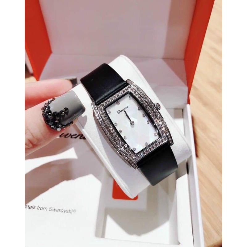 Đồng Hồ Davena Nữ Chính Hãng Mặt Khảm Trai Xanh Lấp Lánh Size 32mm