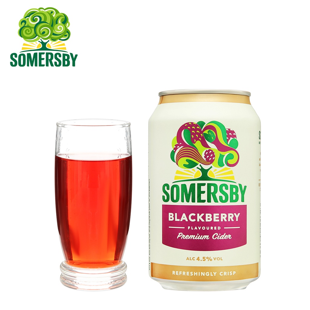 LỐC 6 LON NƯỚC TÁO LÊN MEN VỊ MÂM XÔI BLACKBERRY SOMERSBY 330ML