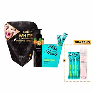 [ANRIEA] - Combo 7 Ngày Miếng Dán + KĐR Cam + 1 Hộp Nước Súc Miệng (20 gói) TẶNG 1 Bàn Chải + 8 gói Nước Súc Miệng