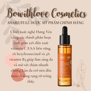 Tinh chất nghệ hưng yên x2.2 serum vitamin c 22% sáng da mờ thâm cocoon 30ml