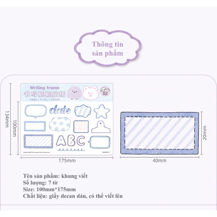 Sticker, khung viết chữ trang trí album ảnh DIY