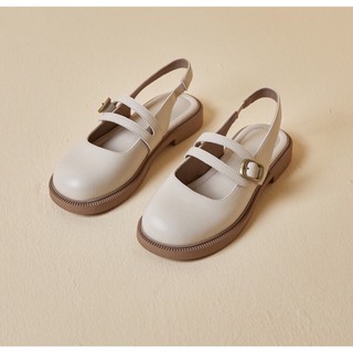 Giày đốc Lolita hở gót đế cao 2cm chất da mềm phong cách trẻ BB-0202