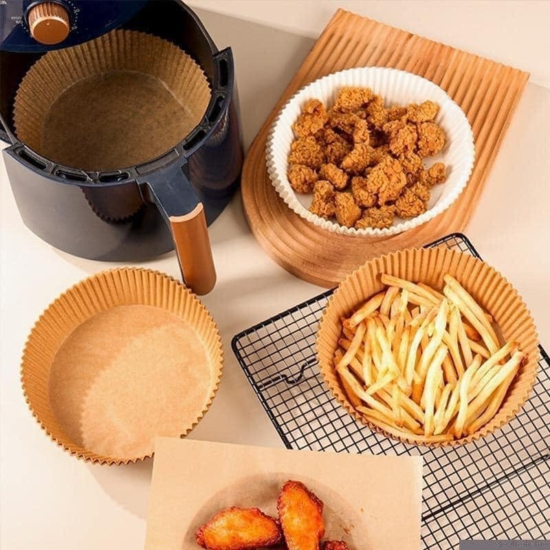 Set 50 Miếng Giấy Lót Nồi Chiên Hình Khuôn Bánh - Giảm Thiểu Tối Đa Dầu Mỡ Bám Vào Nồi Chiên