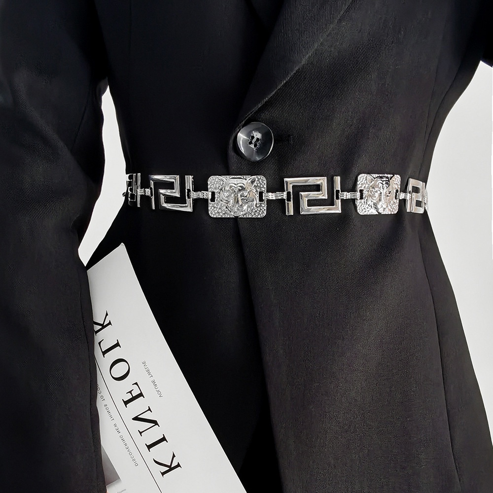 Thắt Lưng Dây Xích Kim Loại Phong Cách Âu Mỹ Mới Cho Nữ