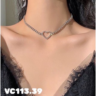 vòng cổ choker tim đính đá