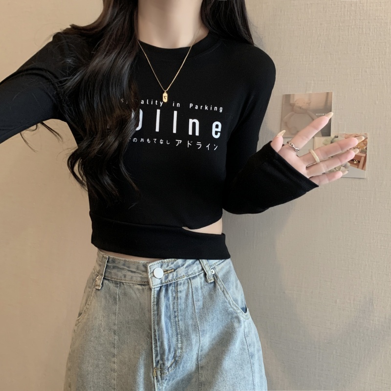 Áo croptop SUXI tay dài dáng ôm phong cách quyến rũ thời trang cho nữ