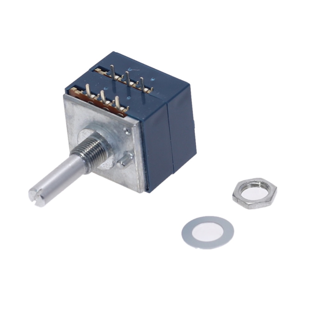 Chiết Áp Công Tắc Xoay 6 Chấu 10K 20K 50K 100K 250K 500K ALPS RK27 10~500KAX2 Chuyên Dụng