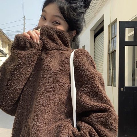 TIANLEYU áo khoác len áo len áo Vải lông cừu giữ ấm Thoải mái wt01