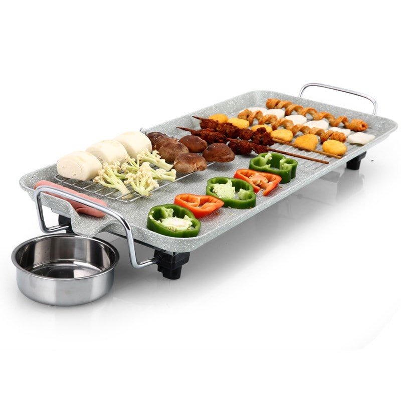 Bếp nướng điện không khói vân đá hoa cương với 5 mức độ điều chỉnh nhiệt độ, tự động ngắt điện khi đạt đủ nhiệt độ