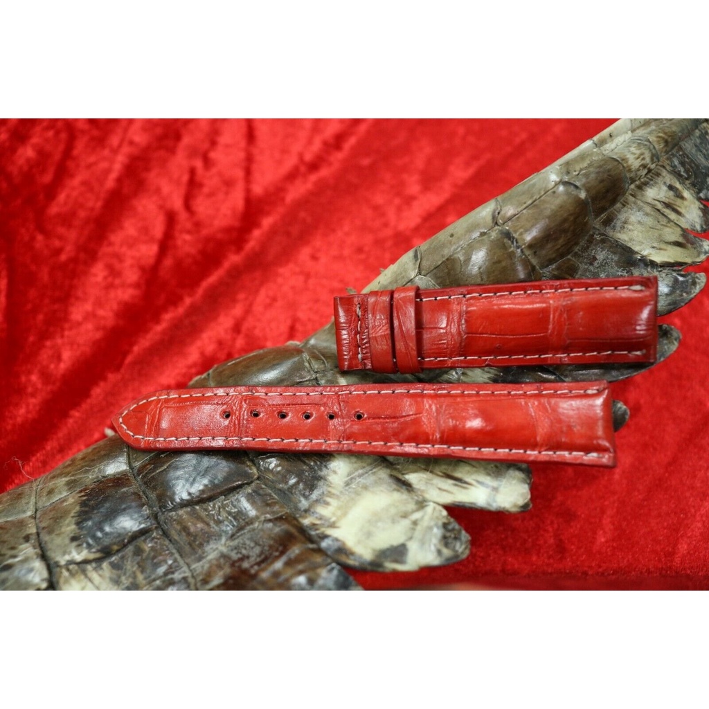 Dây đồng hồ da cá sấu may máy 16/18/20/22mm  Cá Sấu Thành Vinh