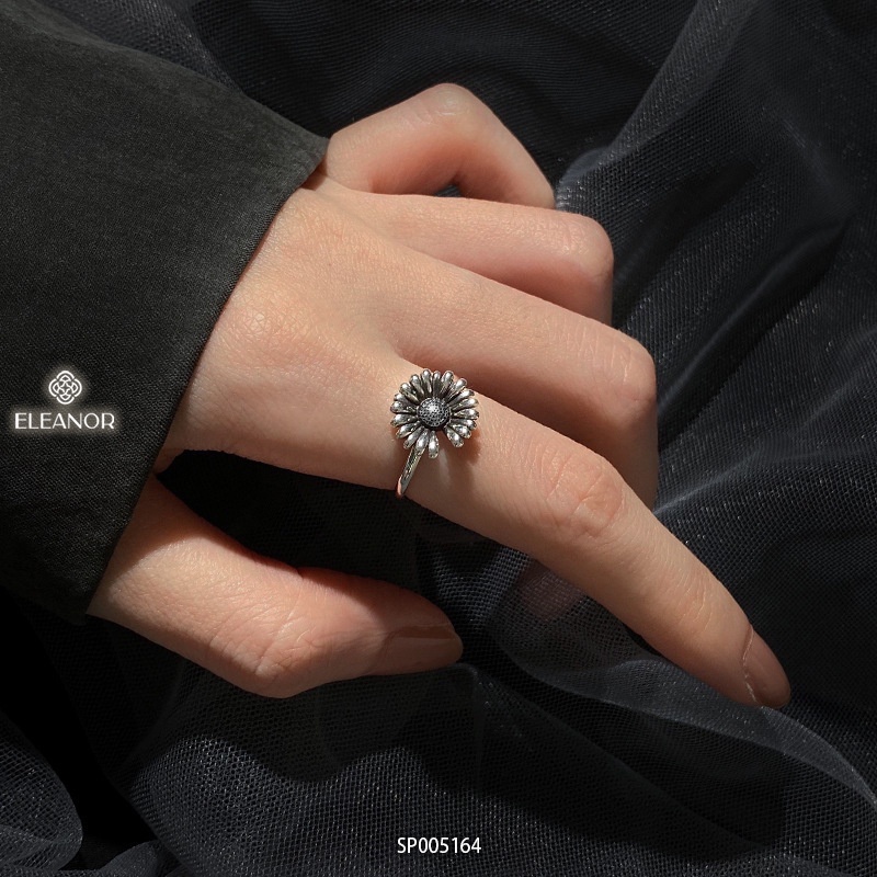 Nhẫn nữ bạc 925 Eleanor Accessories hình bông cúc phụ kiện trang sức 5164