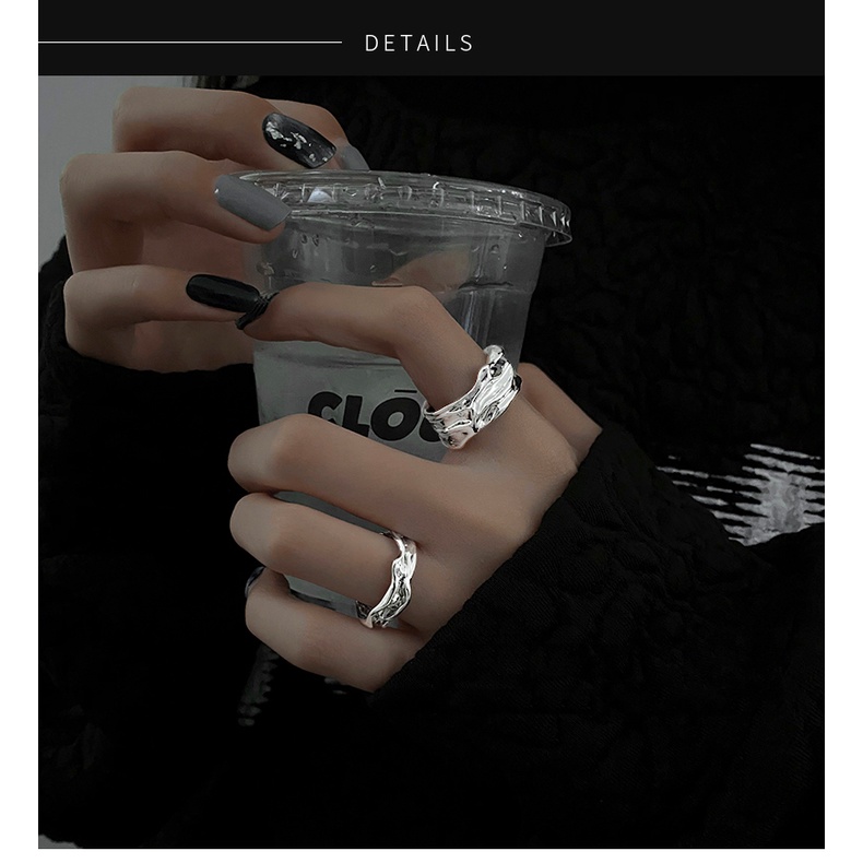 Nhẫn Hở Phong Cách hip hop Đơn Giản Đa Năng Có Thể Điều Chỉnh Cho Nam Và Nữ