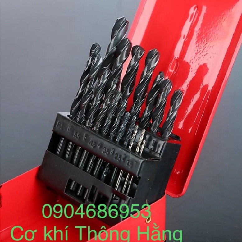 Bộ mũi khoan thép 19 mũi, đường kính Ø1-10mm