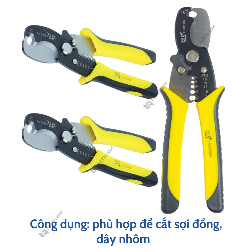 Kìm tuốt dây đầu Cắt Cáp 304 LS+