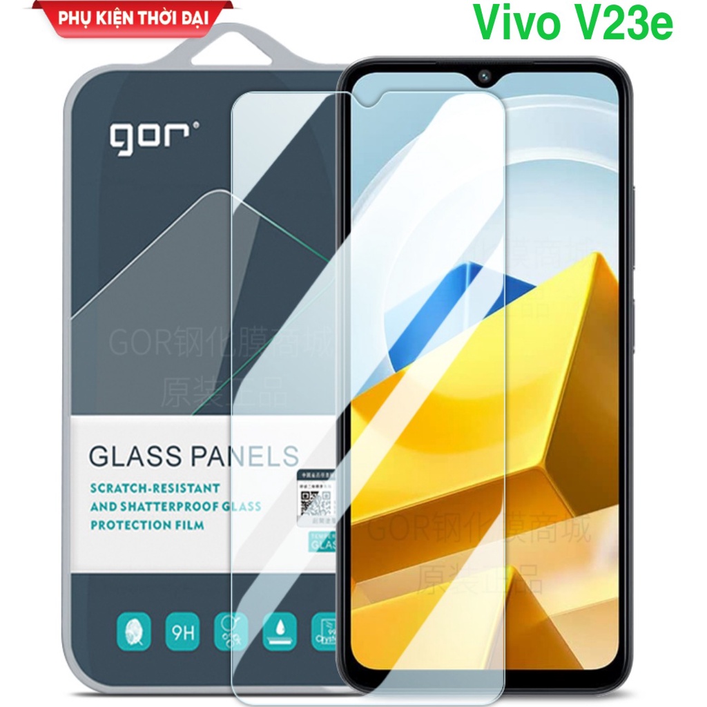 Cường lực Gor Vivo V23e trong suốt bóng mượt chất kính đẹp ( tặng keo mép )