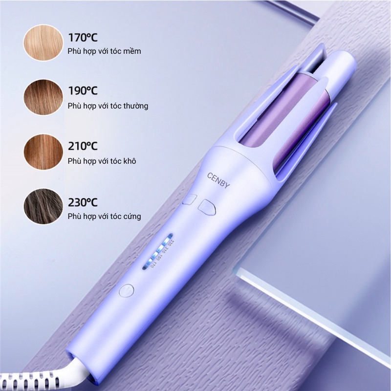 Máy uốn tóc tự động trục uốn 32mm xoay 360 độ - Máy tạo kiểu tóc chất liệu gốm phủ tourmaline chăm sóc và bảo vệ tóc