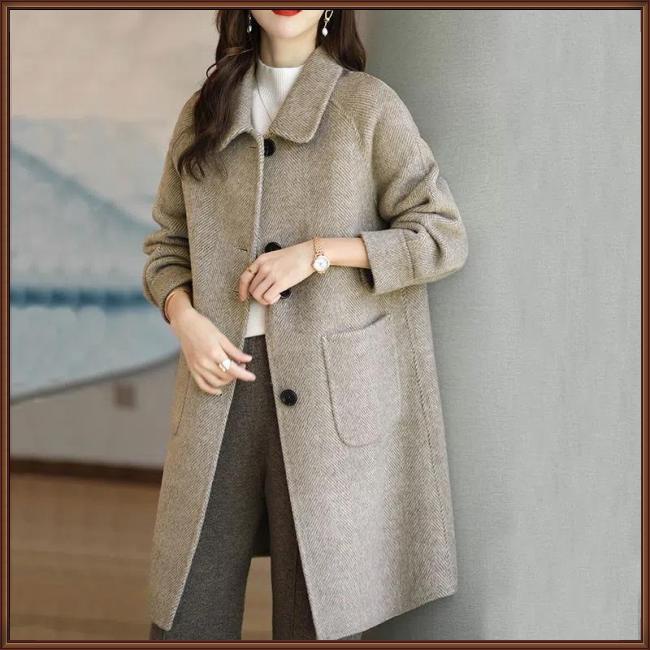 Áo Khoác Len Dày Dặn Tay Dài Màu Sắc Thời Trang Dành Cho Nữ