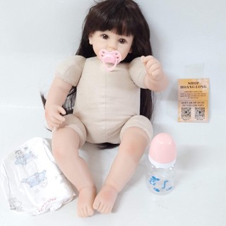 Phụ kiện búp bê: 3 món tả + bình sữa + núm ti giả cho búp bê