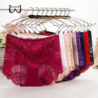 Quần Lót Ren Lưng Cao Mềm Mại Thoáng Khí Không Đường May Quyến Rũ plus size l-Xl Cho Nữ