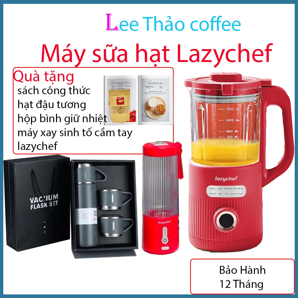 Máy Xay Nấu Đa Năng 9in1 LazyChef 1200ml, Máy Xay Sữa Hạt, Nồi Hầm Cháo Chậm, Bình Nấu Trà Kết Hợp Làm Sữa Hạt LazyChef