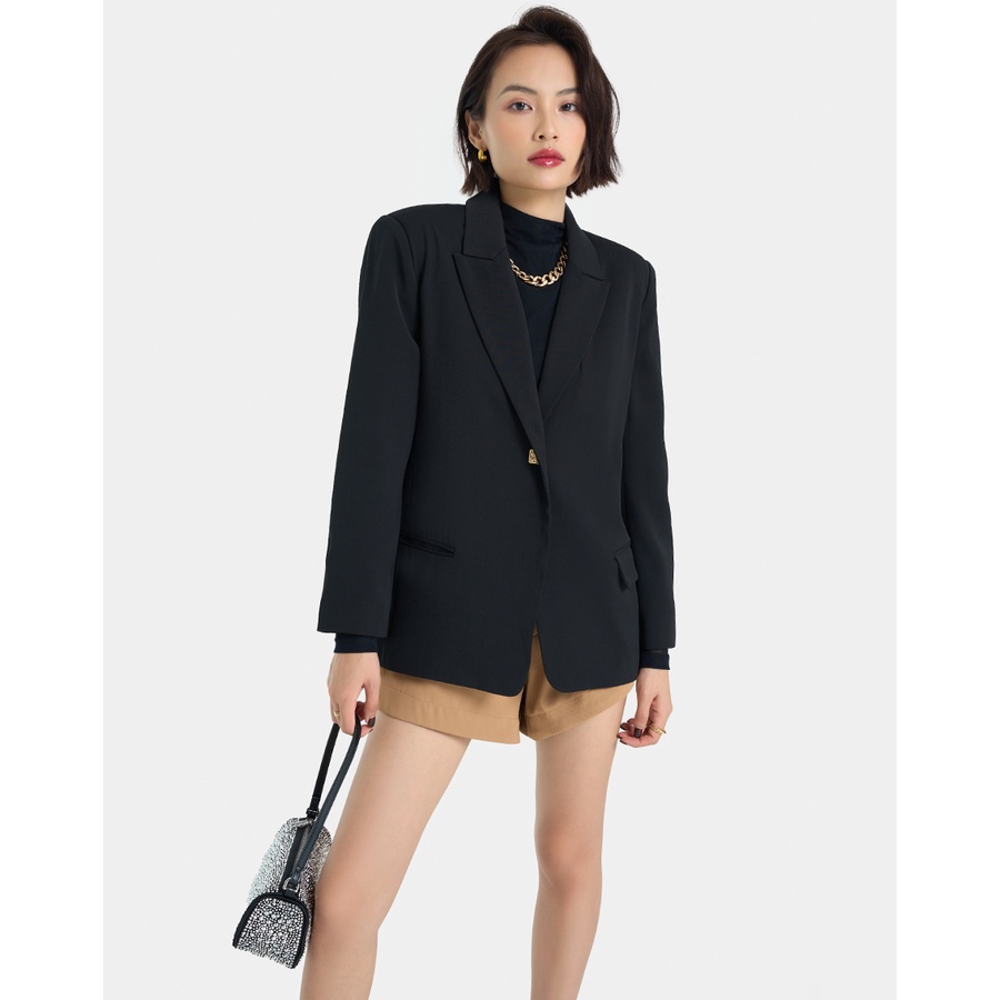 Áo Khoác Nữ Thời Trang JUNO Blazer Dáng Suông Dài JNKHC011