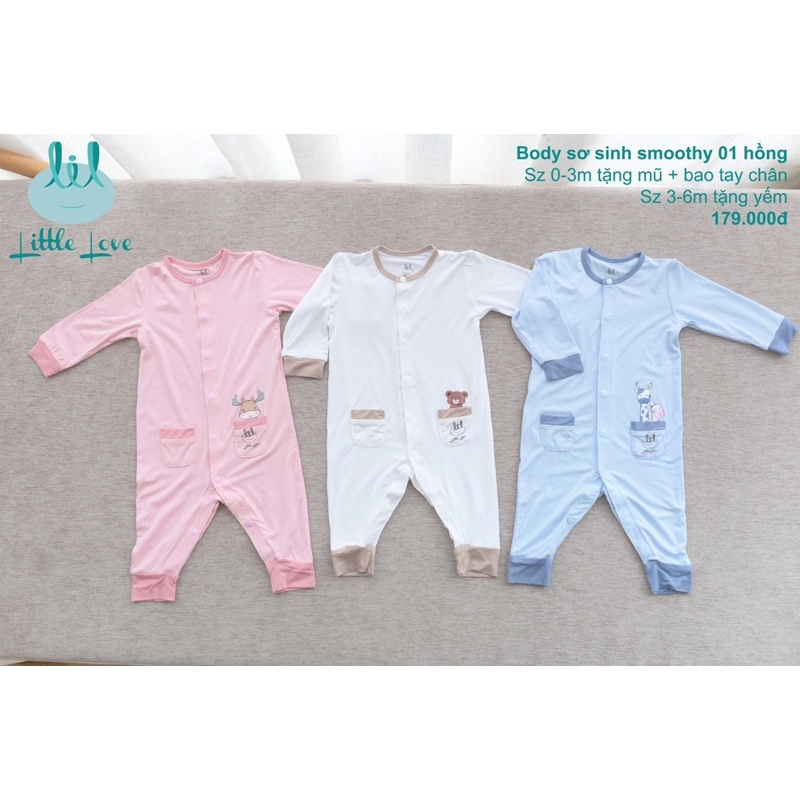 Bộ body peptit Little love siêu xinh cho bé 0-6m