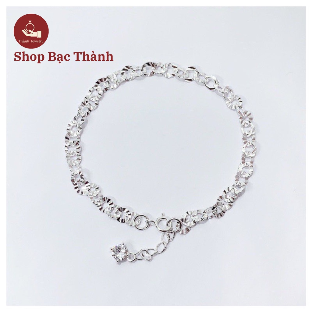 Lắc tay nữ hoa phay chất liệu Bạc Ta trẻ trung, thanh lịch ( Có Bảo Hành Làm Sáng, Ảnh Thật )