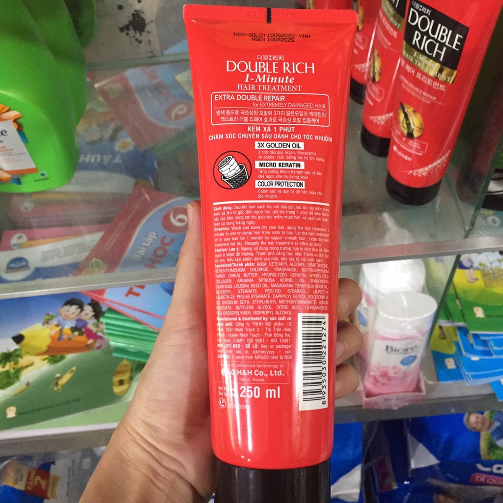 DOUBLE RICH dầu xả 1 phút chăm sóc chuyên sâu dành cho tóc nhuộm 250ml