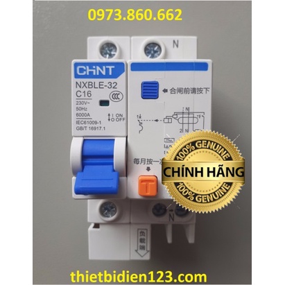 Aptomat chống dò chống giật CHINT 1PN 16A - 63A, Át chống dò chống giật 1 PHA