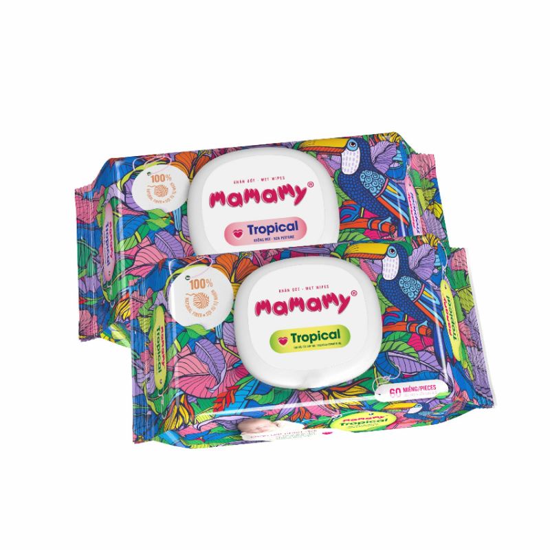 (Mua 1 tặng 1)Khăn giấy ướt Mamamy Tropical