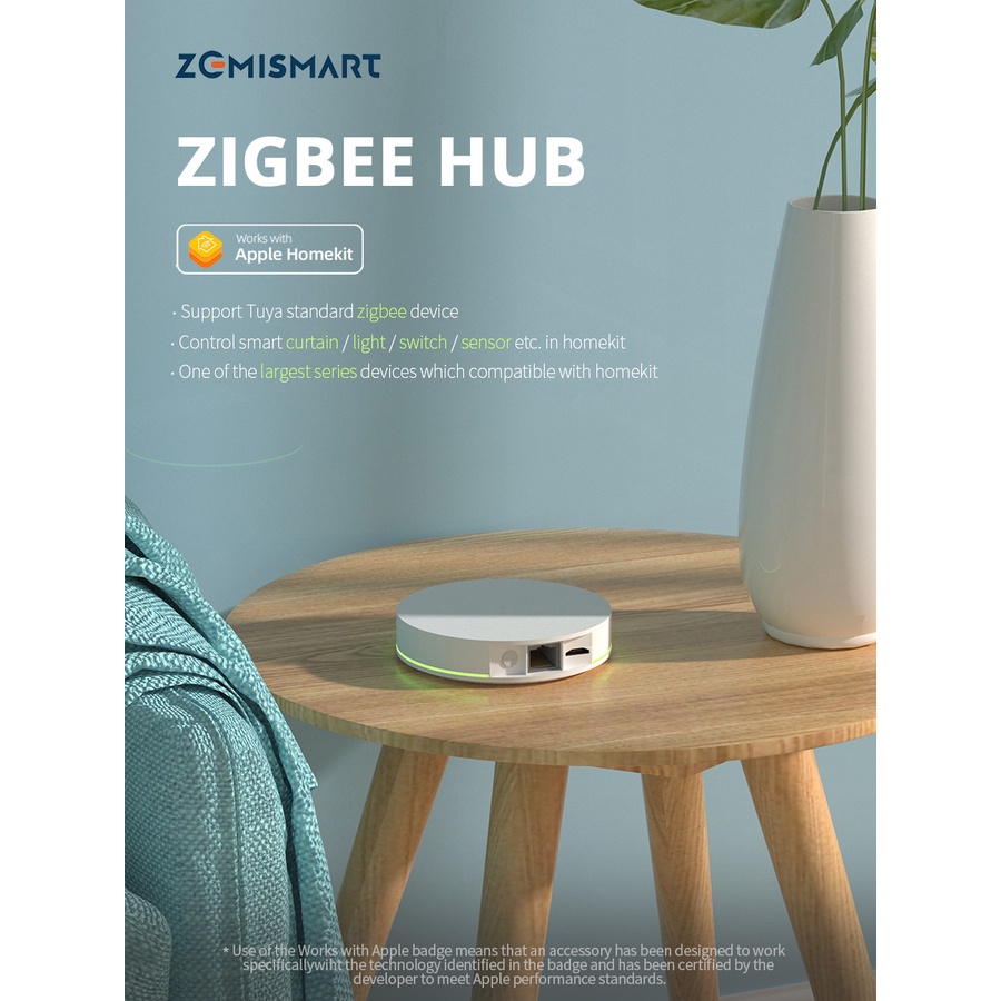 Bộ điều khiển trung tâm Tuya Zigbee LAN - Homekit, Zemismart - ZMHK-01/ Smart Gateway zigbee 3.0