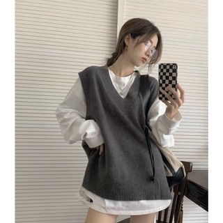 (HÀNG ORDER) Áo gile xẻ tà | Đen, Xám