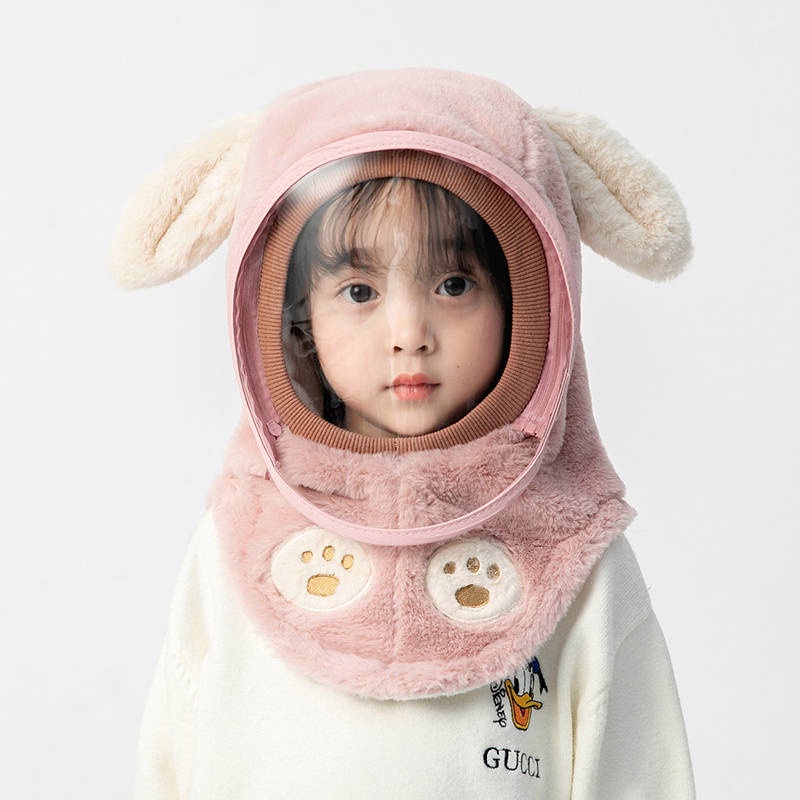 Mũ Trùm Đầu Tích Hợp Khẩu Trang Che Tai Chống Gió Bảo Vệ Mùa Đông Dành Cho Bé Trai Gái mũ trùm đầu mùa đông mũ trùm đầu